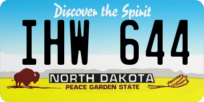 ND license plate IHW644