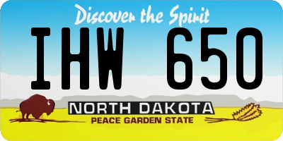 ND license plate IHW650