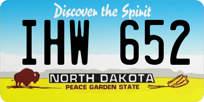 ND license plate IHW652