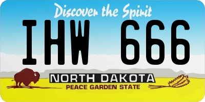 ND license plate IHW666