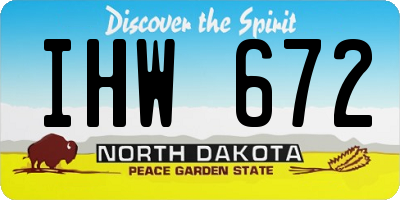 ND license plate IHW672