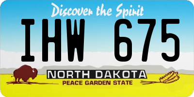 ND license plate IHW675