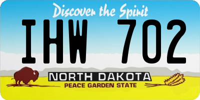 ND license plate IHW702