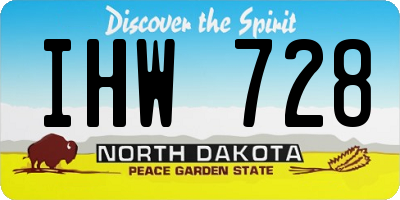 ND license plate IHW728