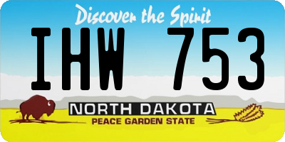 ND license plate IHW753
