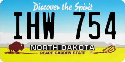 ND license plate IHW754
