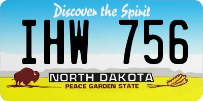 ND license plate IHW756