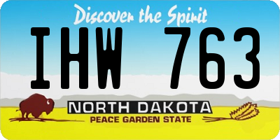 ND license plate IHW763