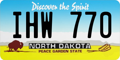 ND license plate IHW770