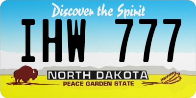 ND license plate IHW777