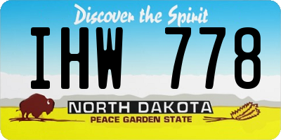 ND license plate IHW778