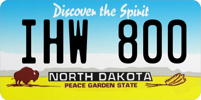 ND license plate IHW800