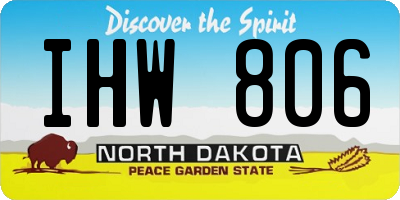 ND license plate IHW806