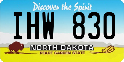 ND license plate IHW830