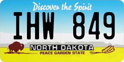 ND license plate IHW849