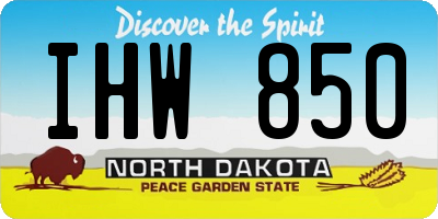 ND license plate IHW850