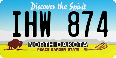 ND license plate IHW874