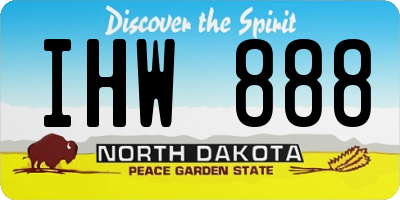 ND license plate IHW888