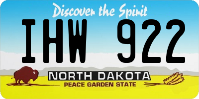ND license plate IHW922