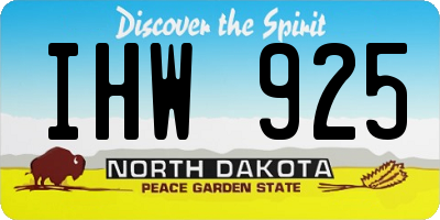 ND license plate IHW925