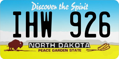 ND license plate IHW926