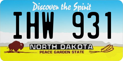 ND license plate IHW931