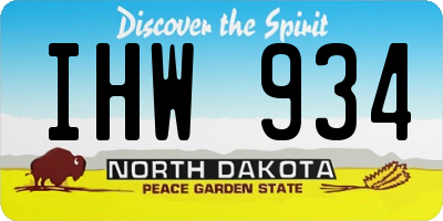 ND license plate IHW934