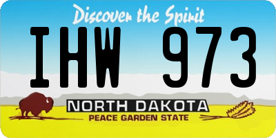 ND license plate IHW973