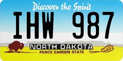 ND license plate IHW987