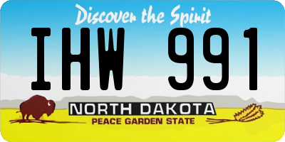 ND license plate IHW991