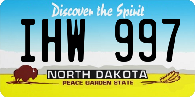 ND license plate IHW997