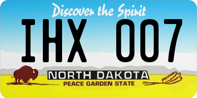 ND license plate IHX007