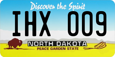 ND license plate IHX009