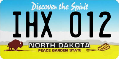 ND license plate IHX012