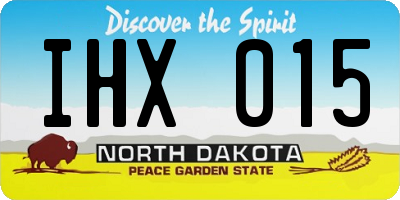 ND license plate IHX015