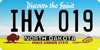 ND license plate IHX019