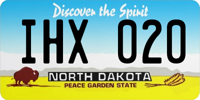 ND license plate IHX020