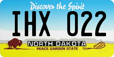 ND license plate IHX022
