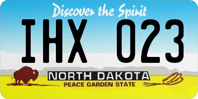 ND license plate IHX023