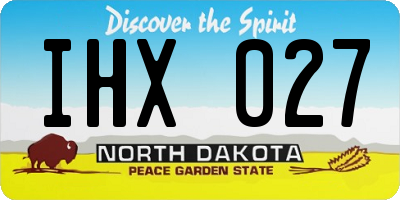 ND license plate IHX027