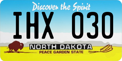 ND license plate IHX030