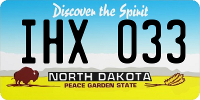 ND license plate IHX033