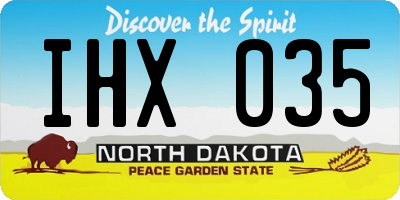 ND license plate IHX035
