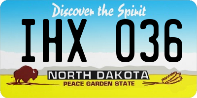 ND license plate IHX036