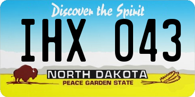 ND license plate IHX043