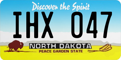 ND license plate IHX047