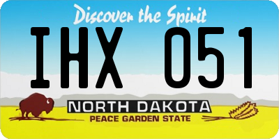 ND license plate IHX051