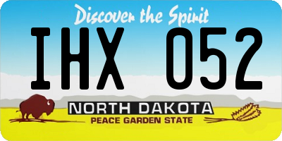 ND license plate IHX052