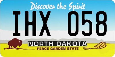 ND license plate IHX058