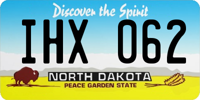ND license plate IHX062